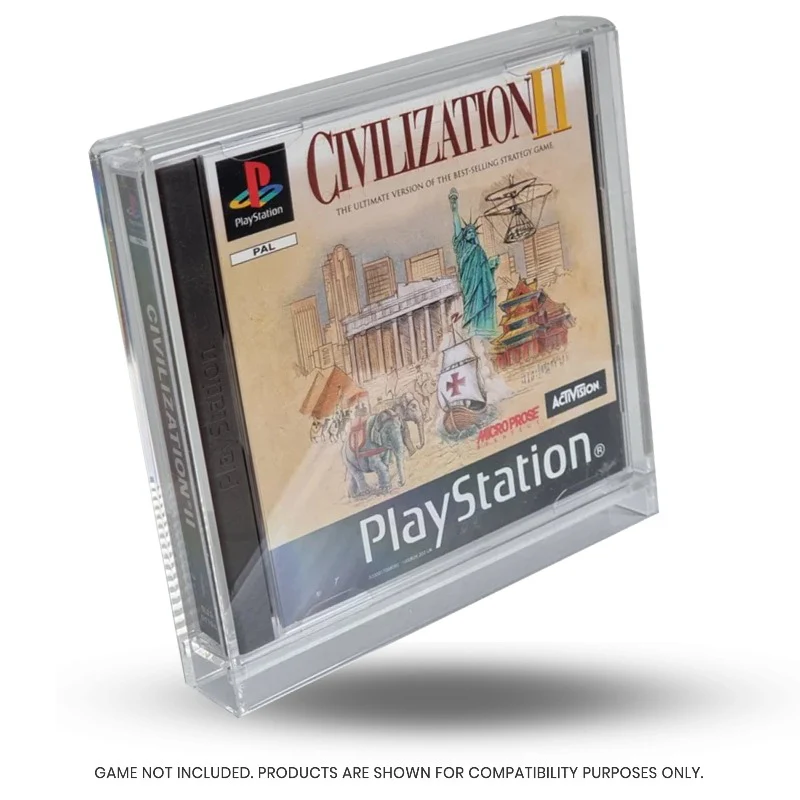 EVORETRO - PREMIUM Acrylic Case for PlayStation 1/Single CD pack of 2