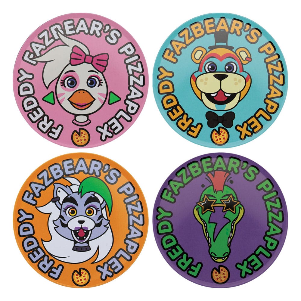 FIVE NIGHTS AT FREDDDY'S - 4 Embossed Metal Coasters