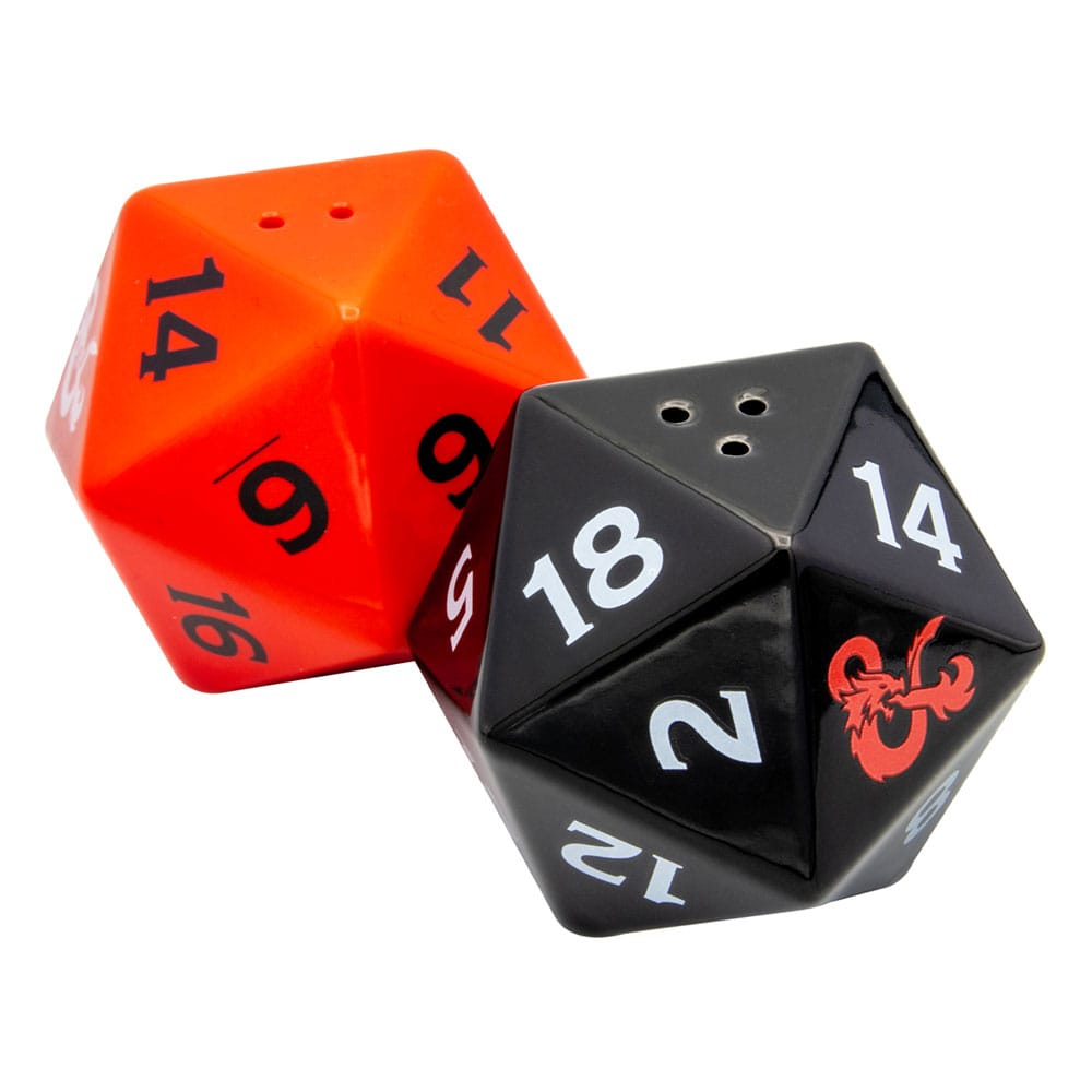 DUNGEONS & DRAGONS - D20 Dice - Peper and Salt