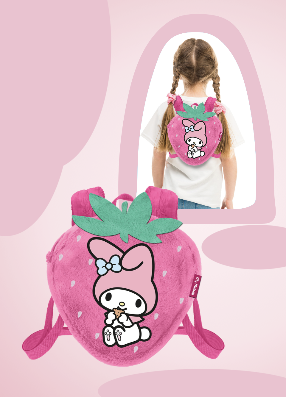 [PREORDER] MY MELODY - Strawberry - Mini Fur Backpack '25x22x12cm'