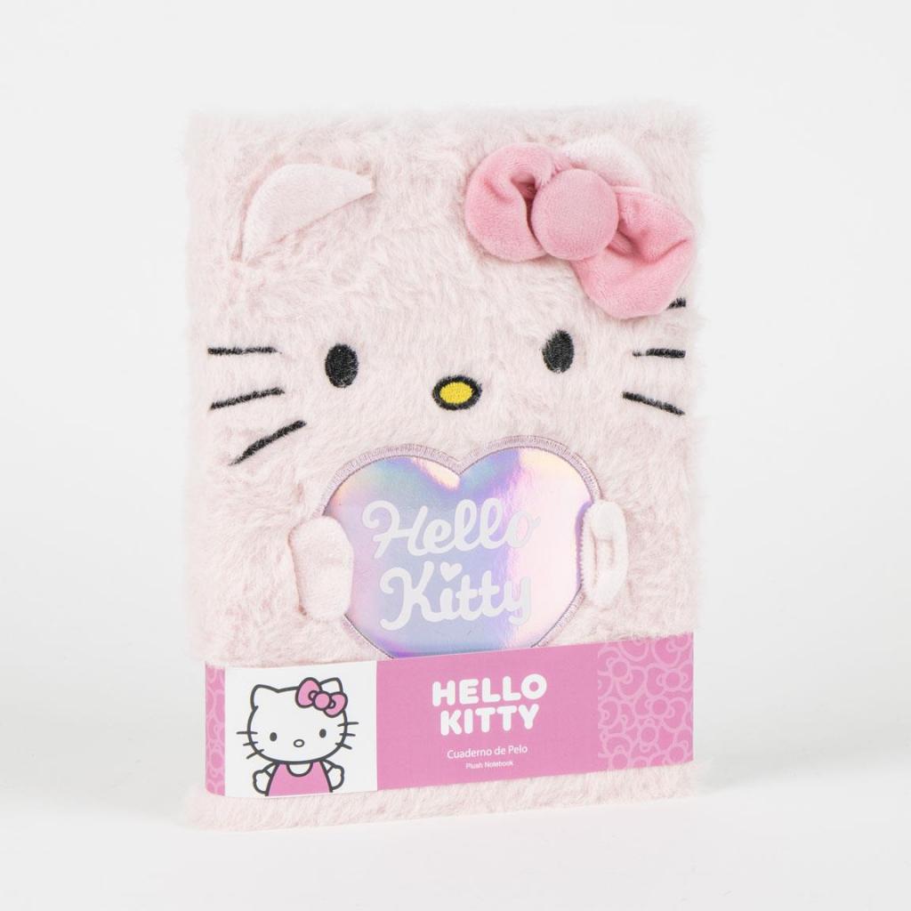HELLO KITTY - Glitter - Premium Fur Notebook - Size A5
