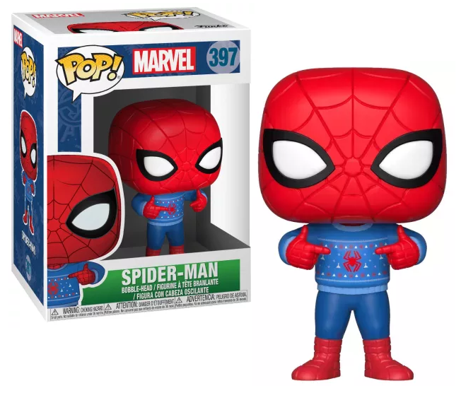 Marvel Comics POP! Marvel Holiday Vinyl Bobble-Head Spider-Man (Ugly Sweater) 9 cm