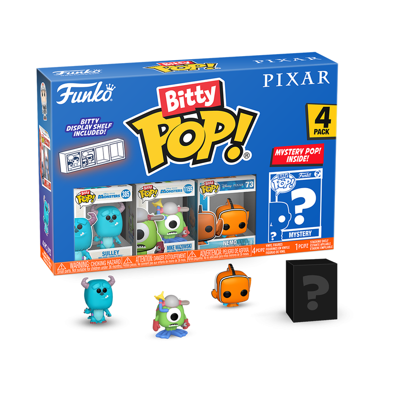 PIXAR - Bitty Pop 4 Pack 2.5cm - Monsters Inc.