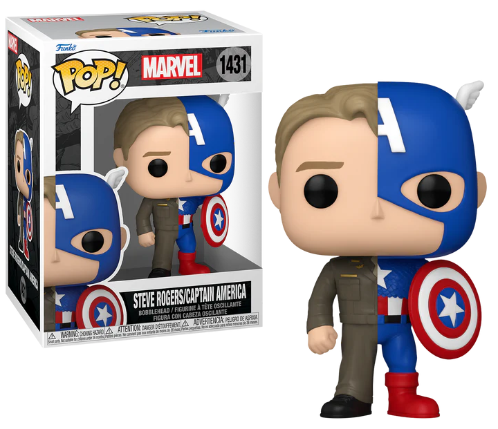 Marvel POP! Vinyl Figure Split- Captain A/Steve R 9 cm
