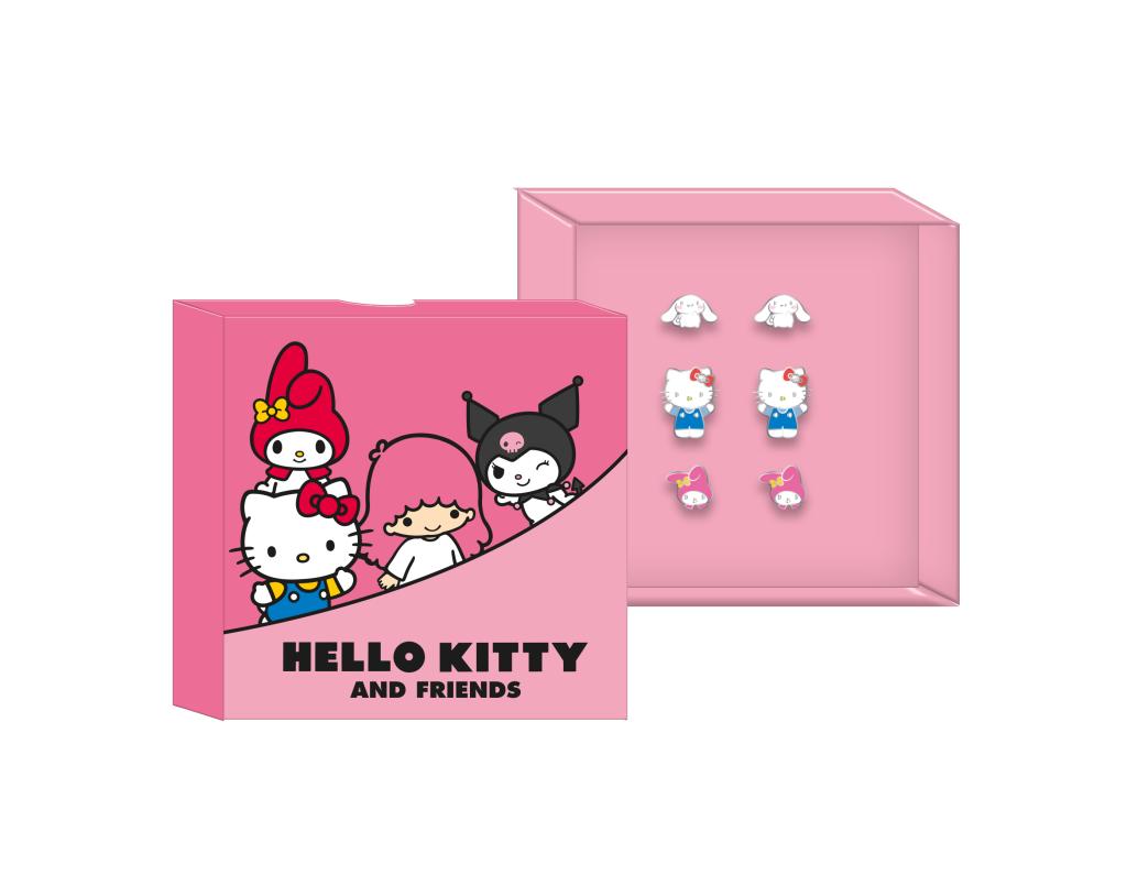 HELLO KITTY & Friends - 3 Pairs of Studs Earrings