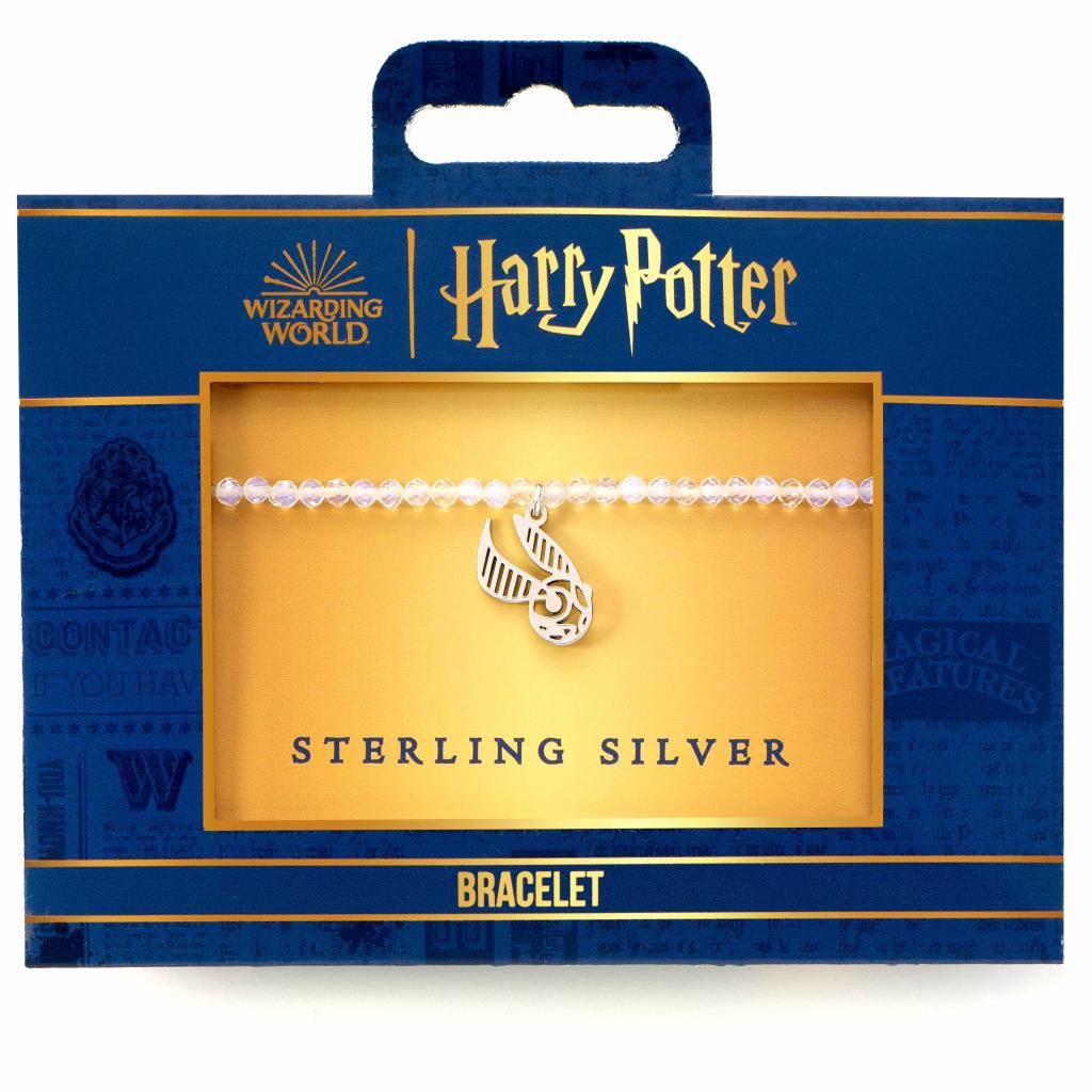 HARRY POTTER - Golden Snitch - Sterling Silver Charm & Pearls Bracelet