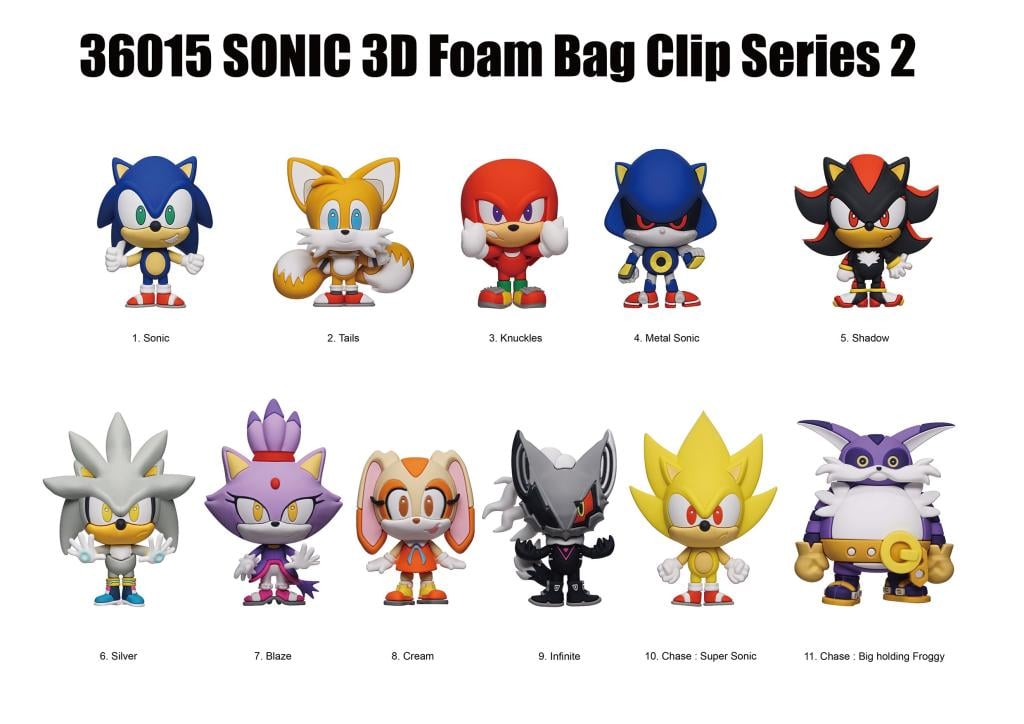 SONIC - Series 2 - 3D Foam Bag Clip (Display 24 Pcs)