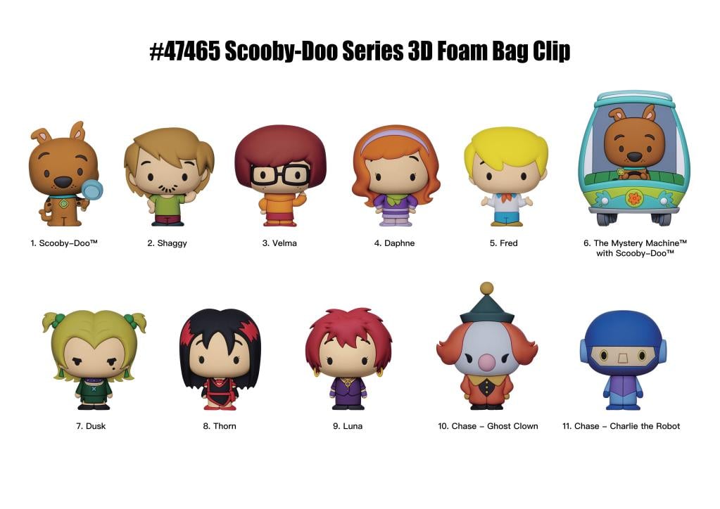 [PREORDER] SCOOBY DOO - Series 2 - 3D Foam Bag Clip (Display 24 Pcs)