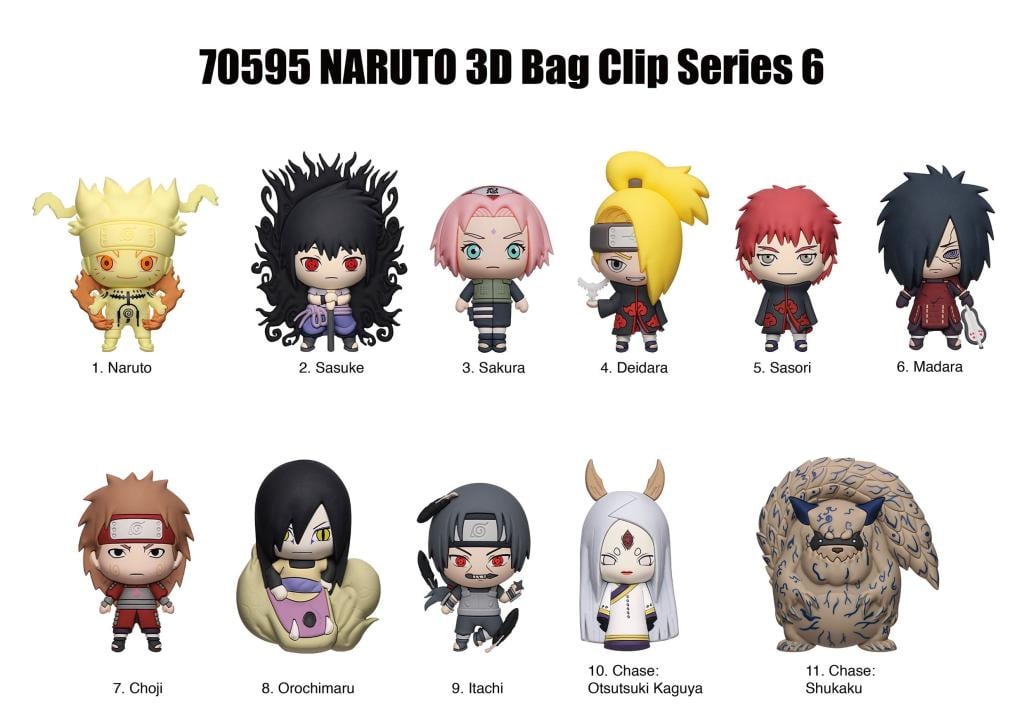 NARUTO - Series 6 - 3D Foam Bag Clip (Display 24 Pcs)