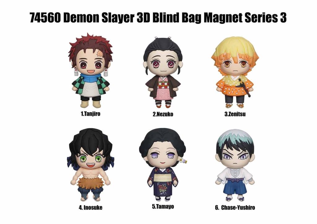 DEMON SLAYER -Serie 3 - 3D Foam Magnets in blind bags (Display 12 Pcs)