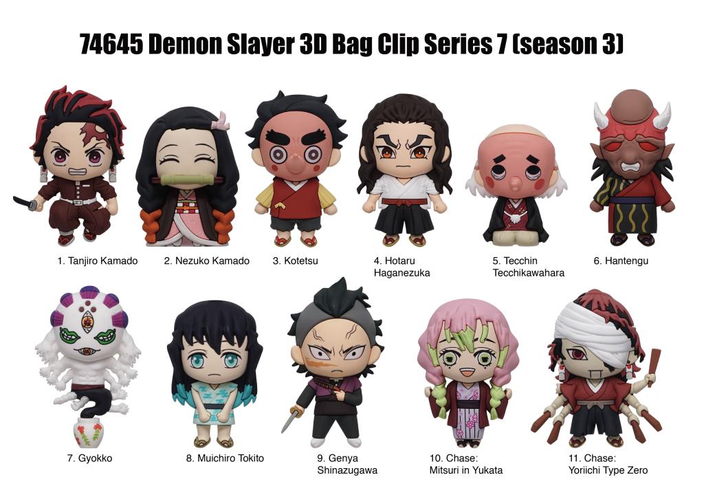 [PREORDER] DEMON SLAYER - Series 7 - 3D Foam Bag Clip (Display 24 Pcs)