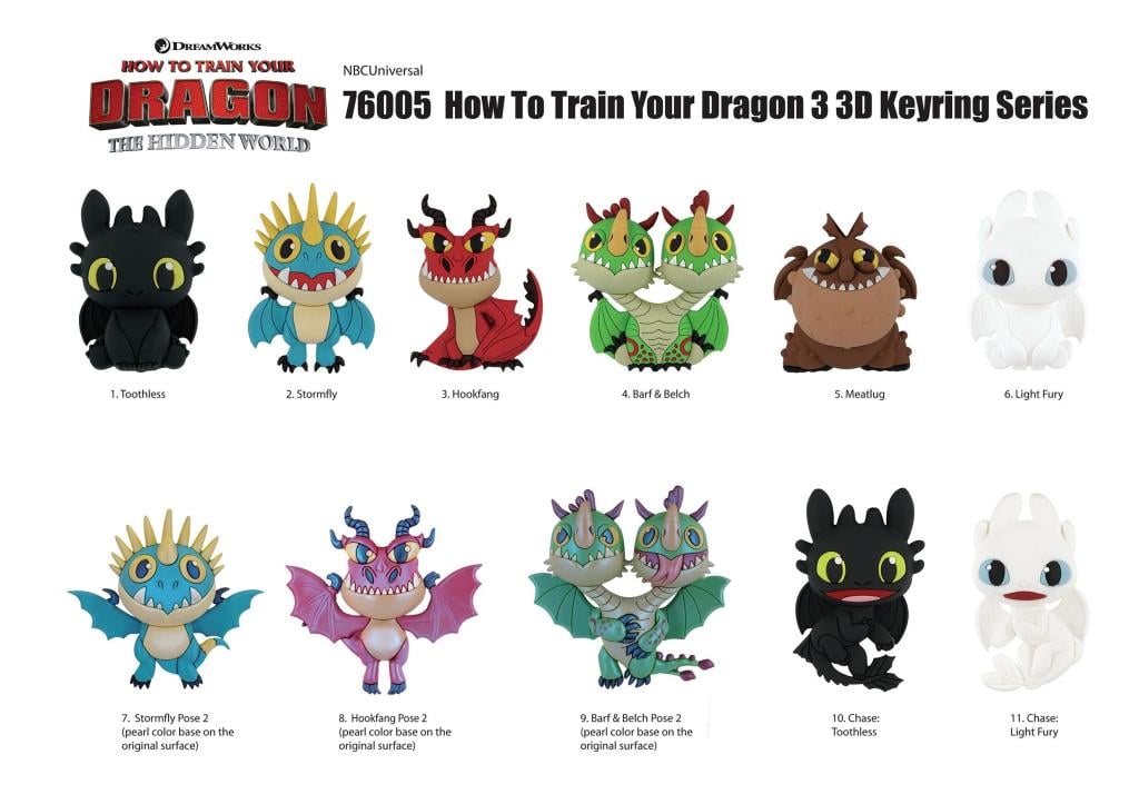 HOW TO TRAIN YOUR DRAGON -Series 1 - 3D Foam Bag Clip (Display 24 Pcs)