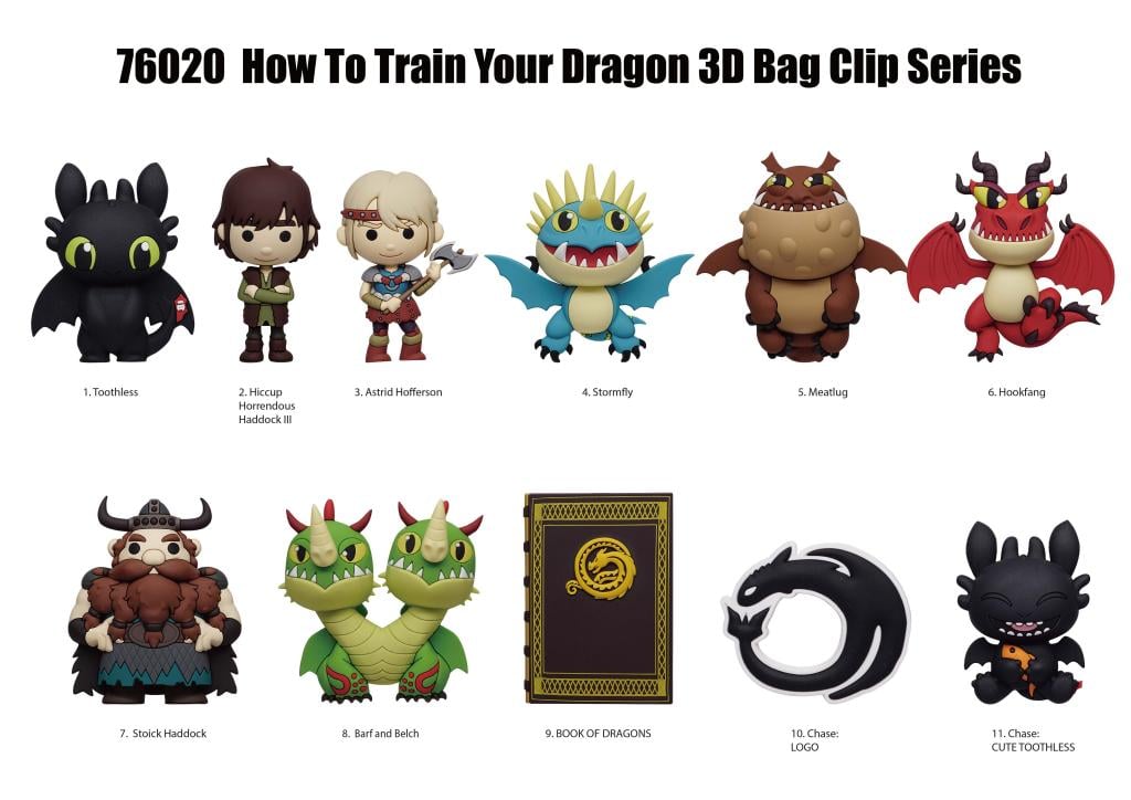 HOW TO TRAIN YOUR DRAGON-2025 Movie -3D Foam Bag Clip (Display 24 Pcs)