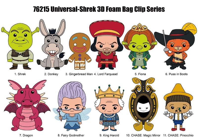 SHREK - Series 1 - 3D Foam Bag Clip (Display 24 Pcs)