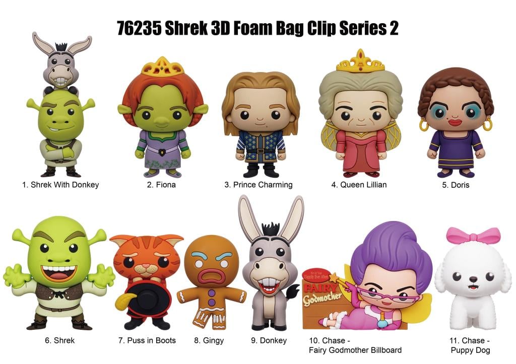 [PREORDER] SHREK - Series 2 - 3D Foam Bag Clip (Display 24 Pcs)