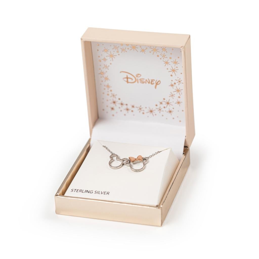 MICKEY & MINNIE - Necklace in Rose Gold & Silver Brass Plated