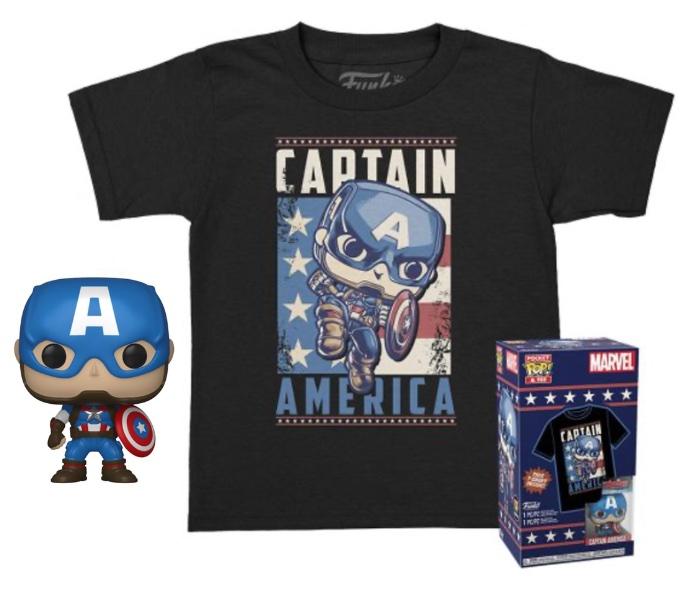 MARVEL - Pocket POP - Captain America + Tee (L)