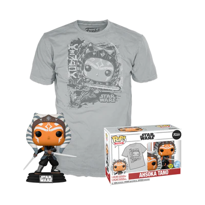 THE MANDALORIAN - Booble Head POP N° 464 - Ahsoka (GW) + Tee (S)