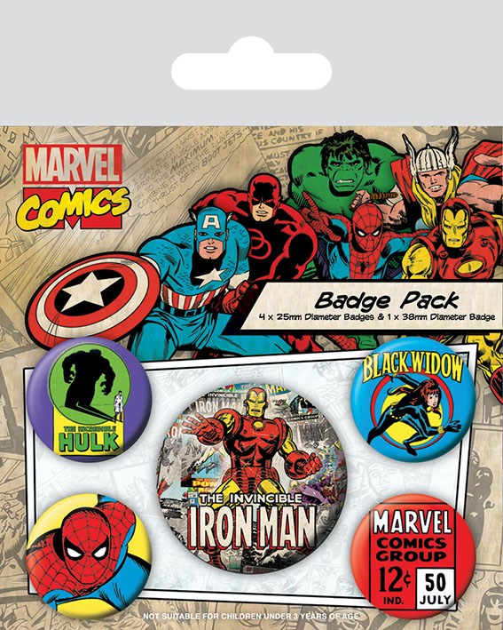 [PREORDER] Marvel Comics Pin-Back Buttons 5-Pack Iron Man