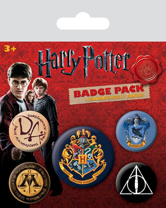 HARRY POTTER - Pack 5 Badges - Hogwarts