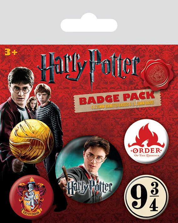 HARRY POTTER - Pack 5 Badges - Gryffindor