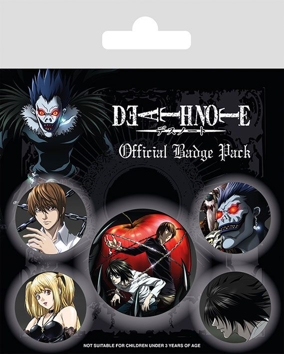 DEATH NOTE - Pack 5 Badges - Characters