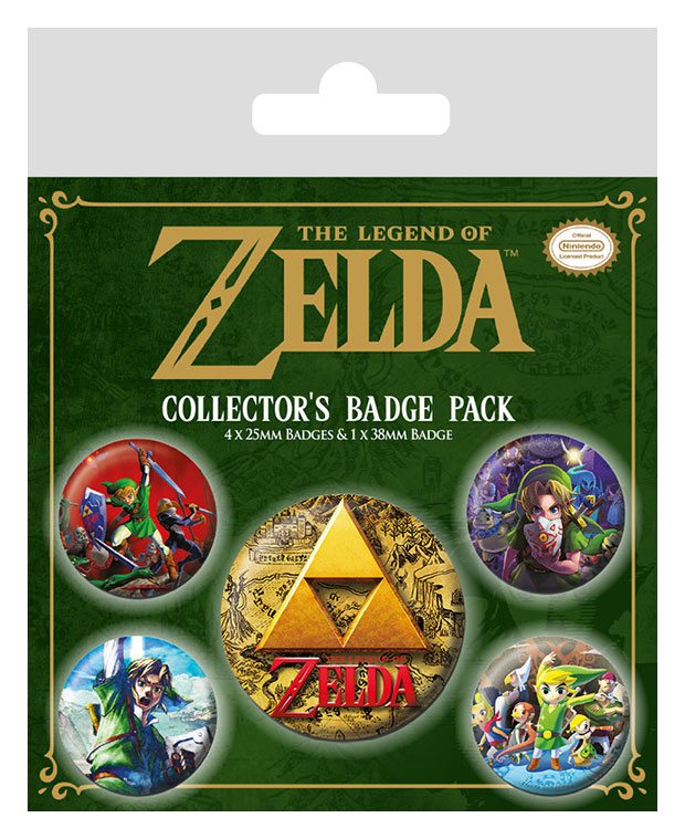 [PREORDER] Legend of Zelda Pin-Back Buttons 5-Pack Classics