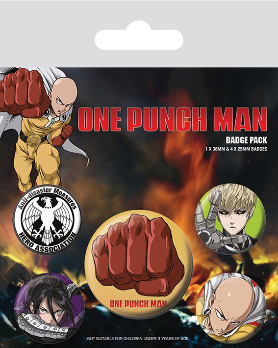 [PREORDER] One Punch Man Pin-Back Buttons 5-Pack Destructive