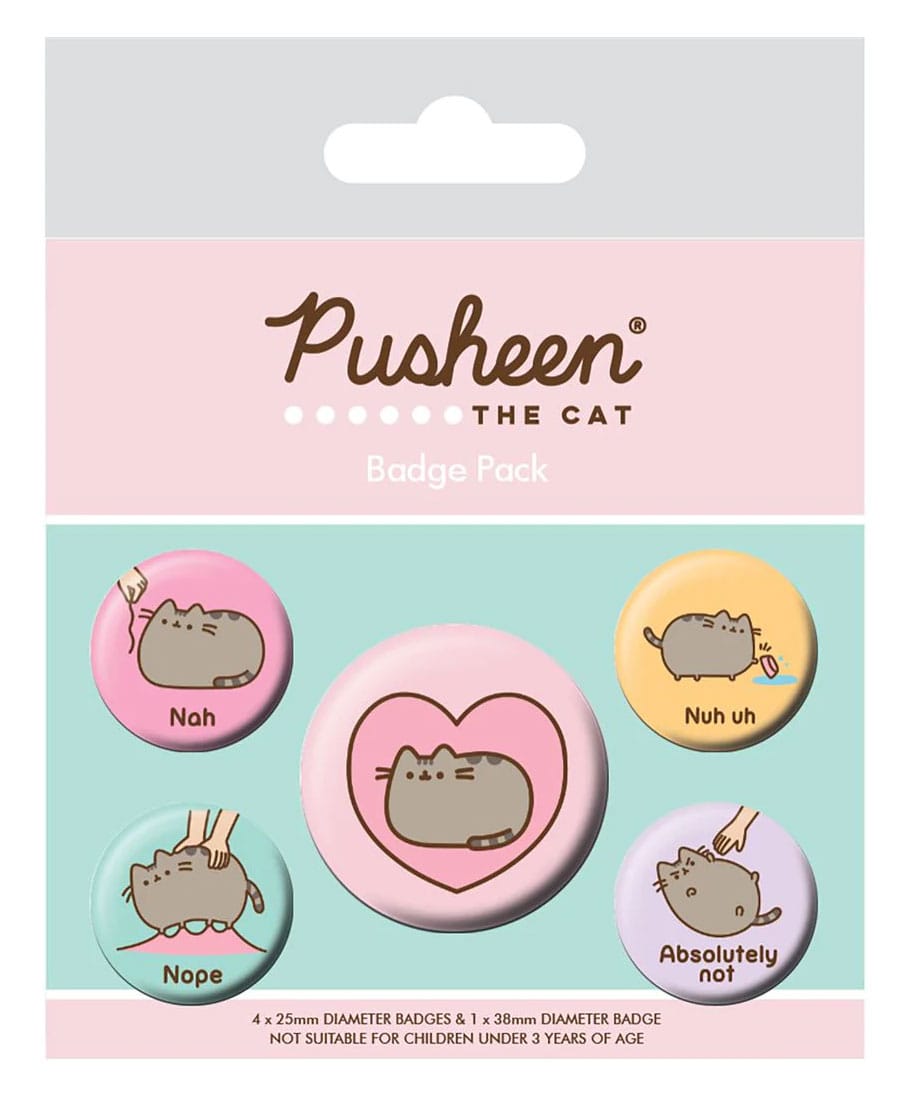 [PREORDER] Pusheen Pin-Back Buttons 5-Pack Pusheen Nah