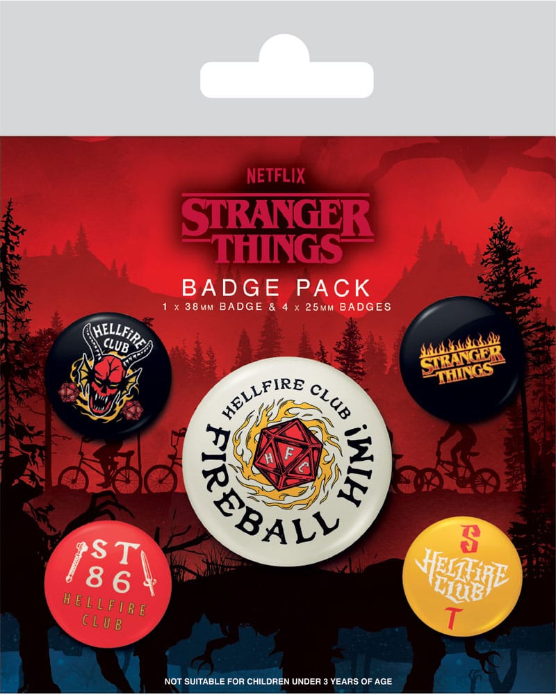[PREORDER] Stranger Things 4 Pin-Back Buttons 5-Pack Hellfire Club