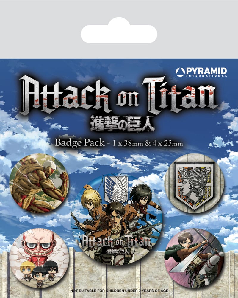 [PREORDER] Attack on Titan Pin-Back Buttons 5-Pack Season 3