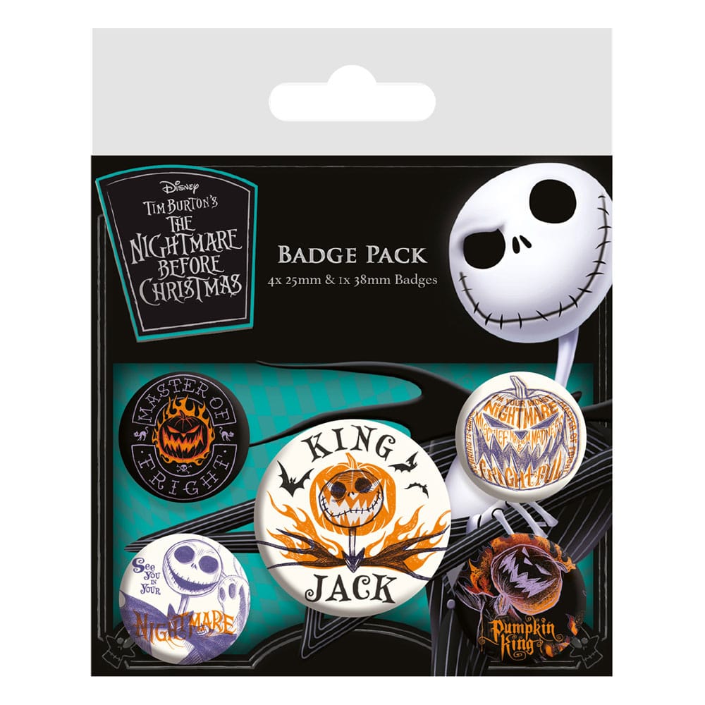 [PREORDER] Nightmare before Christmas Pin-Back Buttons 5-Pack Colourful Shadows