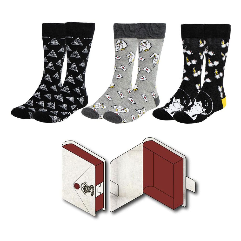 HARRY POTTER - 3 Pairs socks Pack (UK Size 5-10,5)