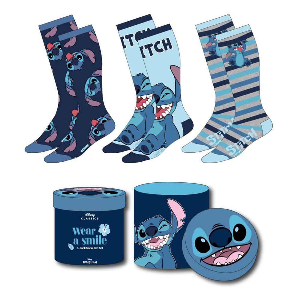 STITCH - Happy - 3 Pairs socks Pack (UK Size 3,5-9)