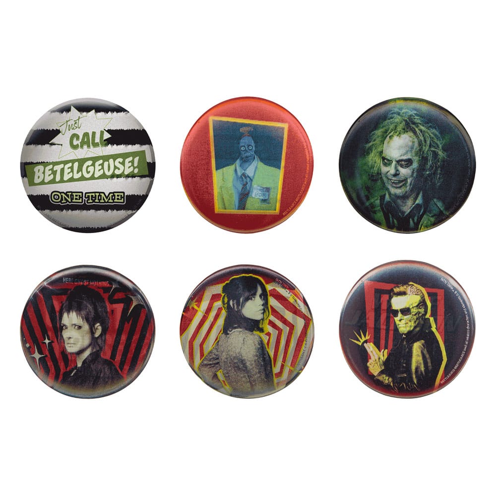 [PREORDER] Beetlejuice Pin Badges 6-Pack