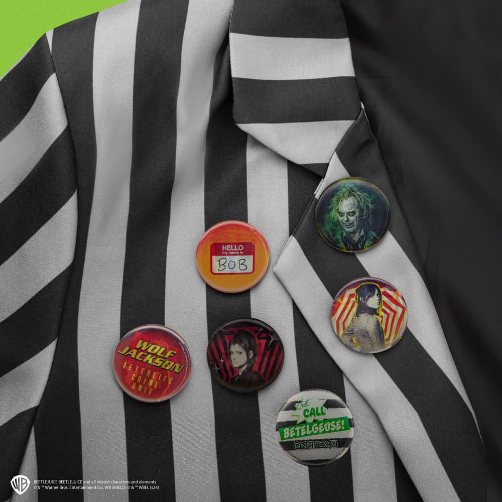 [PREORDER] Beetlejuice Pin Badges 6-Pack