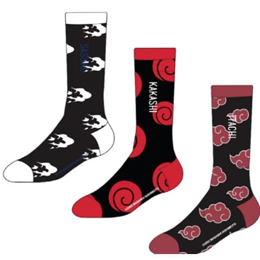 [PREORDER] Naruto Socks Sasuke, Kakashi, Itachi 3-Pack 39-42