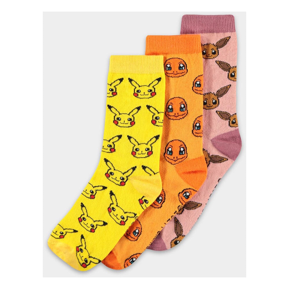 POKEMON - Crew - Pack of 3 pairs of socks (T35-38)