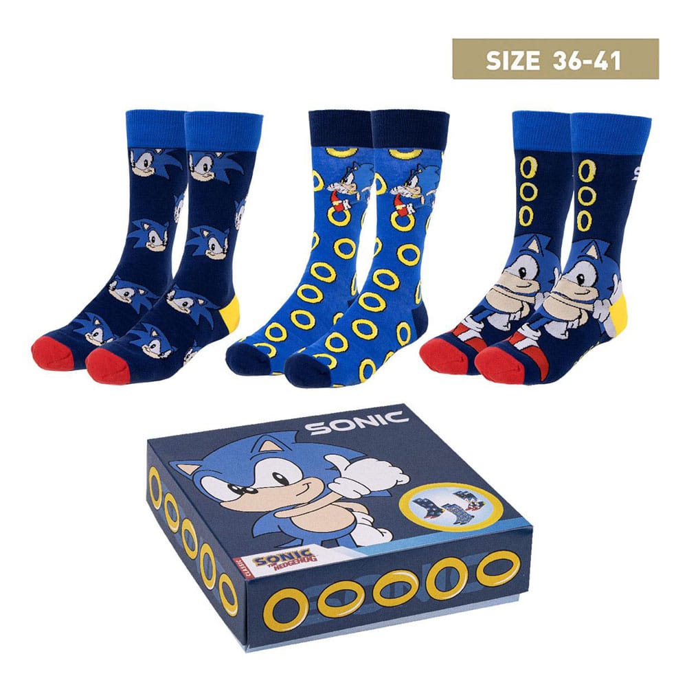 [PREORDER] Sonic the Hedgehog Socks 3-Pack Sonic 35-41