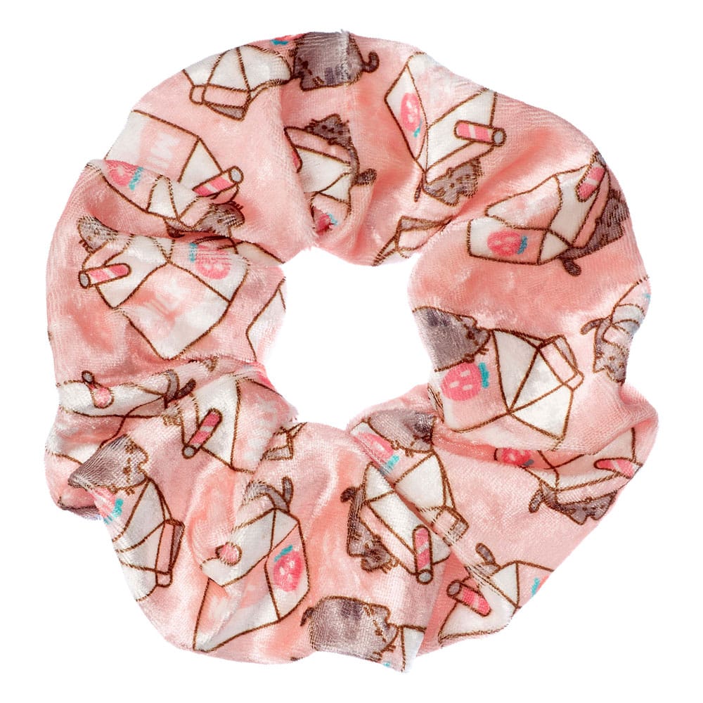 [PREORDER] Pusheen Hair Scrunchie Pink Strawberry Milk Carton