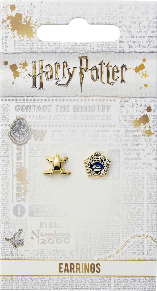 [PREORDER] Harry Potter Earrings Chocolate Frog & Box (Gold plated)