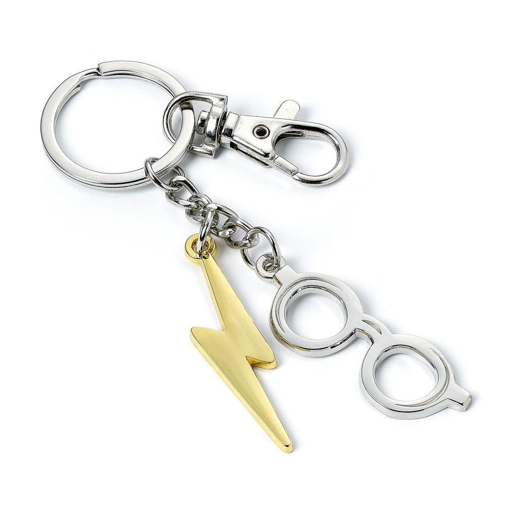 [PREORDER] Harry Potter Keychain Lightening Bolt & Glasses (silver plated)