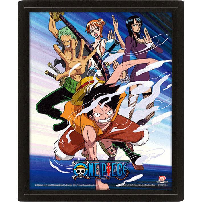 [PREORDER] One Piece 3D Lenticular Poster Straw Hat Pirates Assault 26 x 20 cm