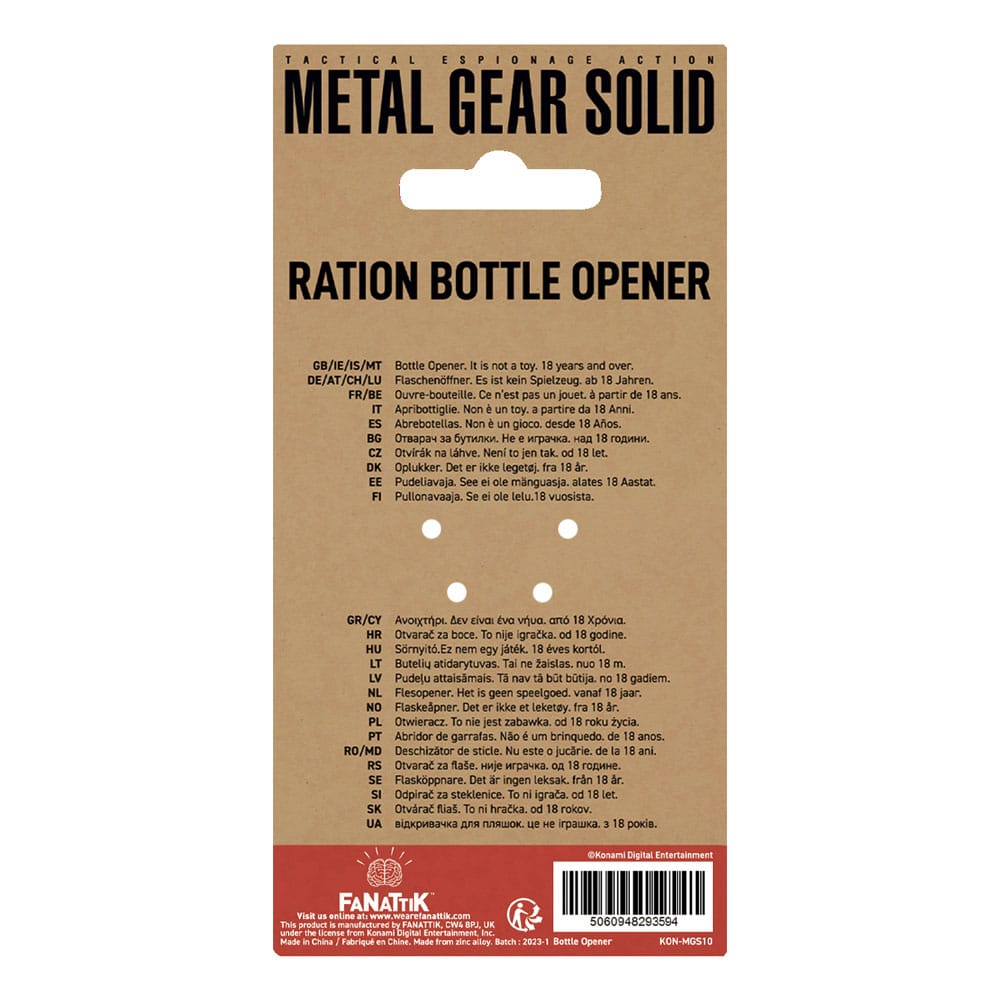 [PREORDER] Metal Gear Solid Bottle Opener Solid Ration 8 cm