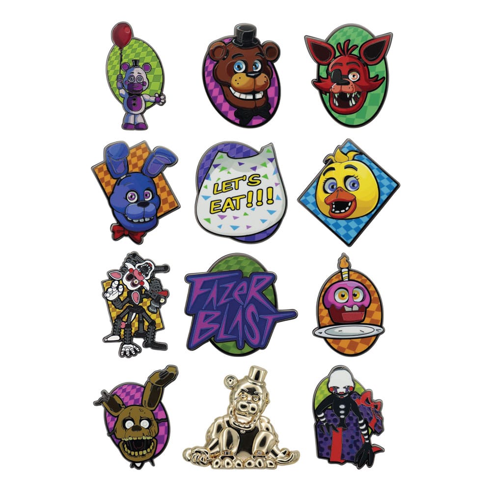 FIVE NIGHTS AT FREDDY'S - Mystery Box of 12 Pin Badge