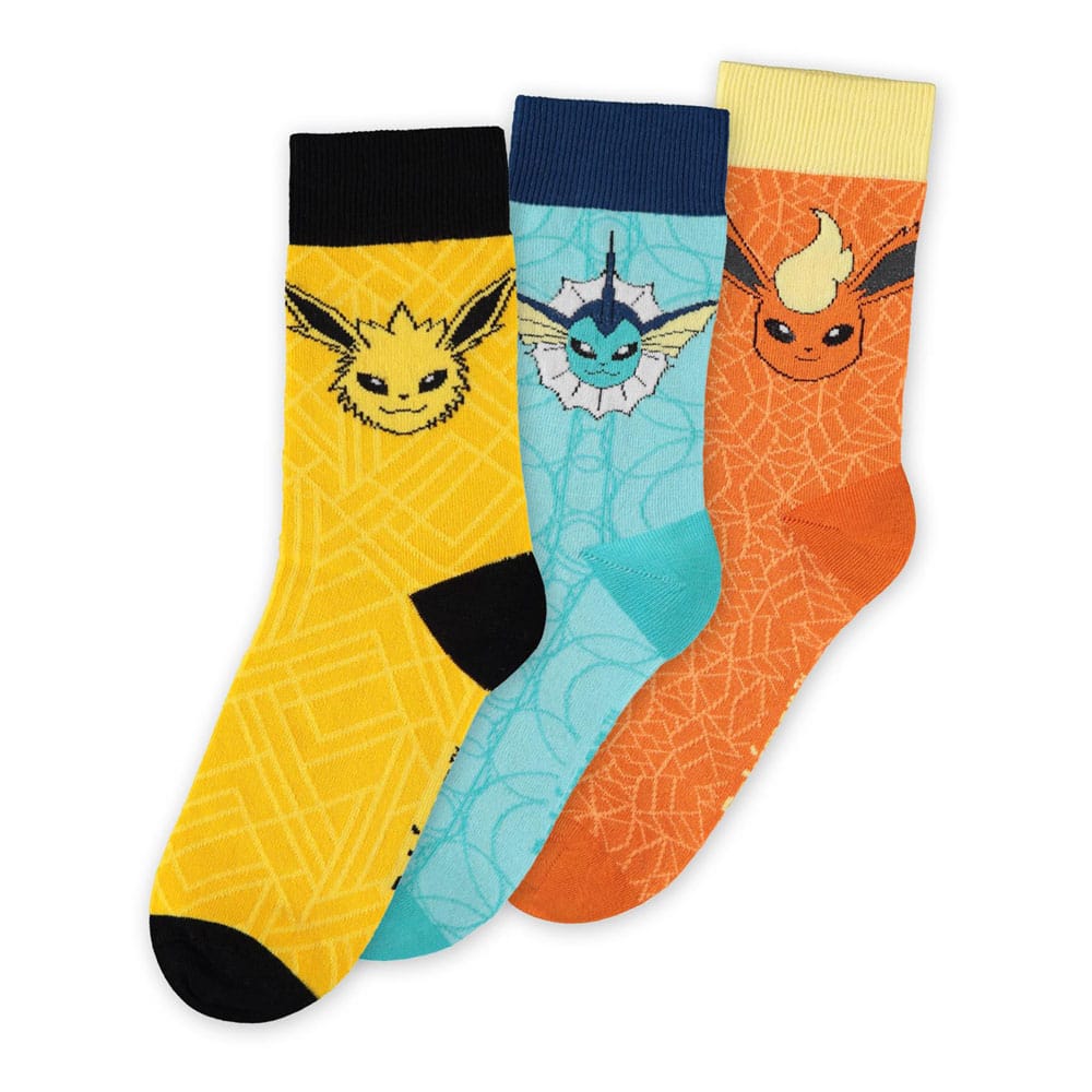 POKEMON - Eevee Evolution - Pack of 3 pairs of socks (T43-46)