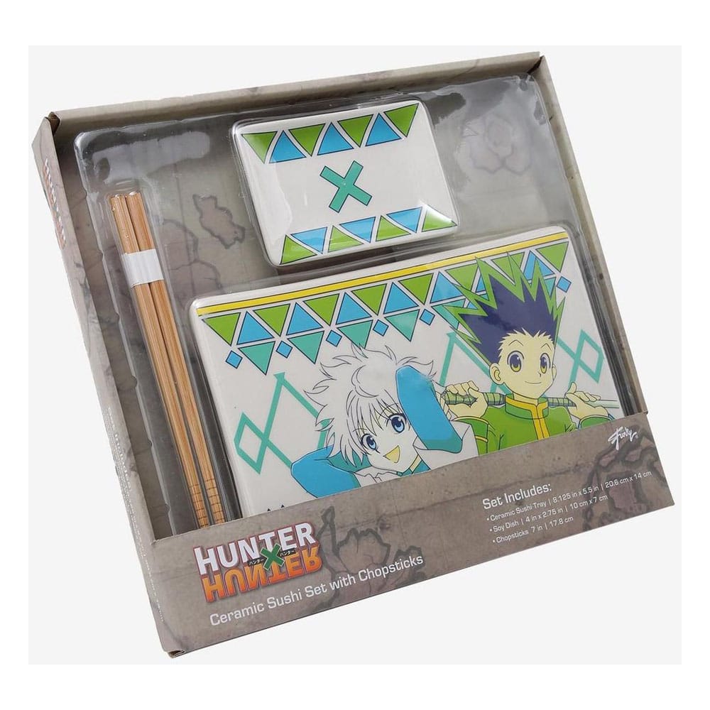 [PREORDER] Hunter x Hunter Ceramic Sushi Set with Chopsticks Gon & Killua