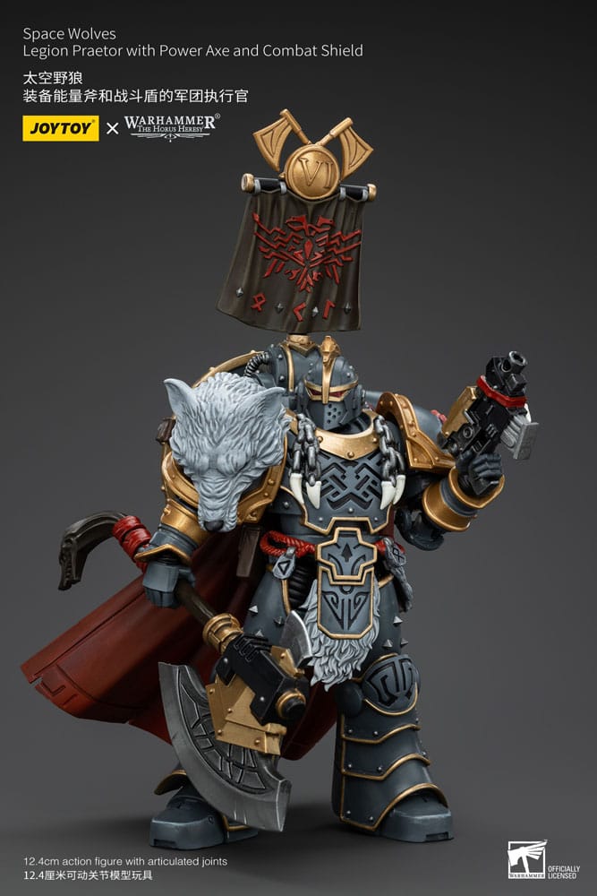 [PREORDER] Warhammer The Horus Heresy Action Figure 1/18 Space Wolves Legion Praetor with Power Axe and Combat Shield 12 cm