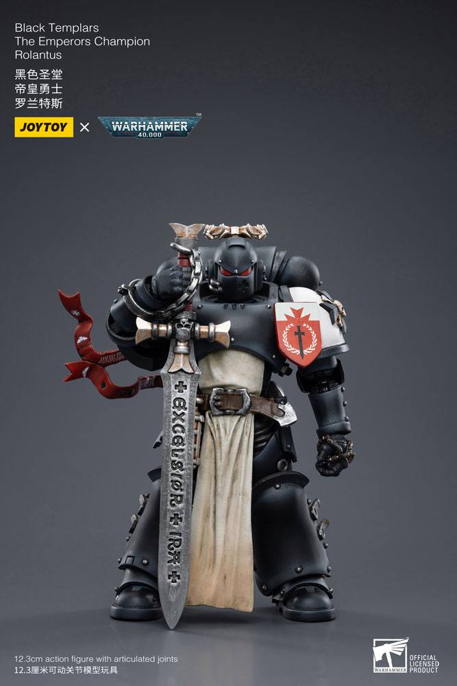 [PREORDER] Warhammer 40k Action Figure 1/18 Black Templars The Emperors Champion Rolantus 12 cm