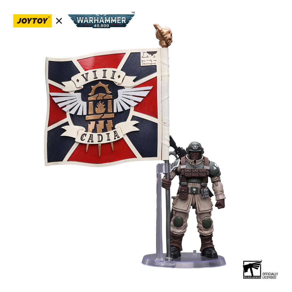 [PREORDER] Warhammer 40k Action Figure 1/18 Astra Militarum Cadian Command Squad Veteran with Regimental Standard 12 cm